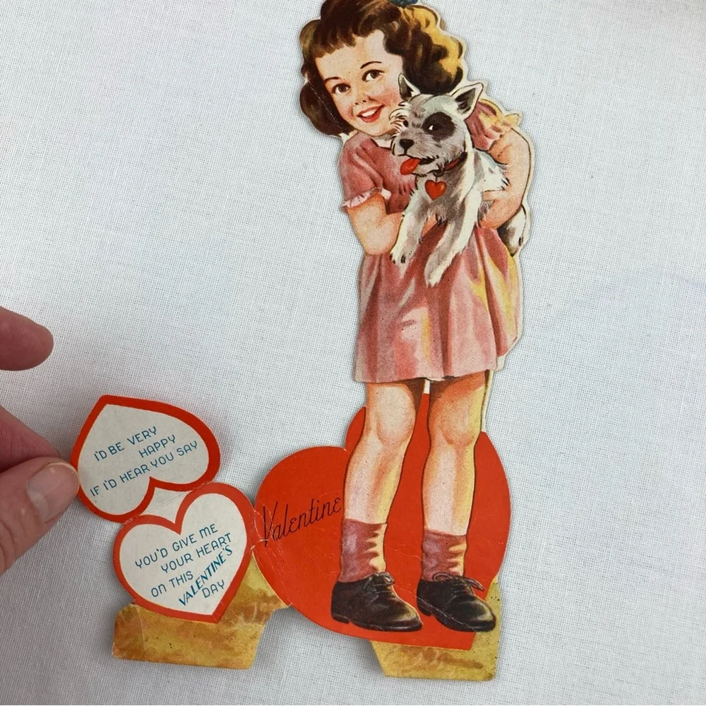 Vintage 1920's - 1940's Die Cut Valentine's Day Cards Lot Set 9 Collection